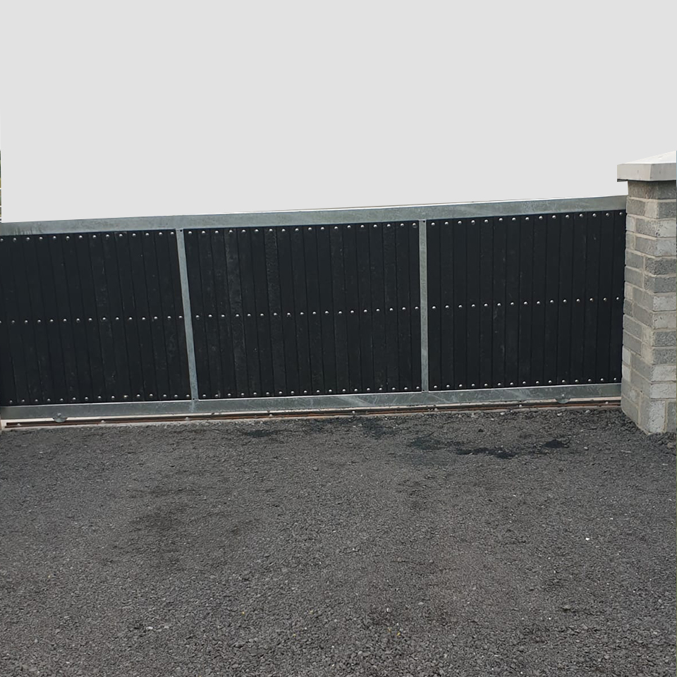 sliding steel gate with plastic panels custom design ireland Next Generation Plastics sliding steel gate with plastic panels custom design ireland Next Generation Plastics