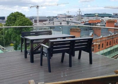 Balcony Table and Benches NGP Next Generation Plastics