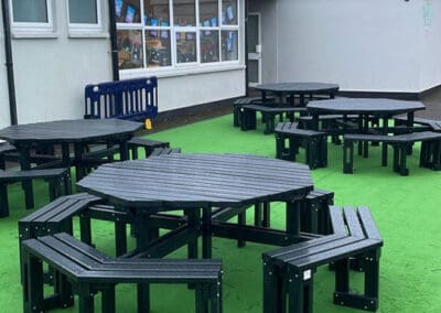 Octagon Picnic benchs sustainable furniture for schools Gilson NS
